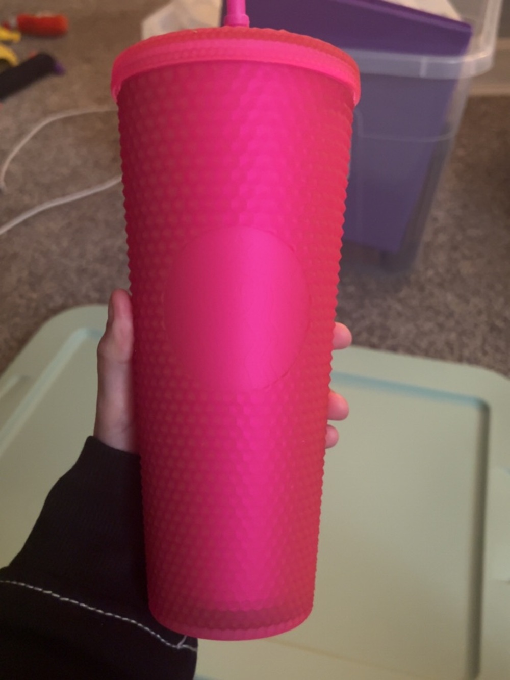 Starbucks Neon Pink Studded Reusable Tumbler with Straw